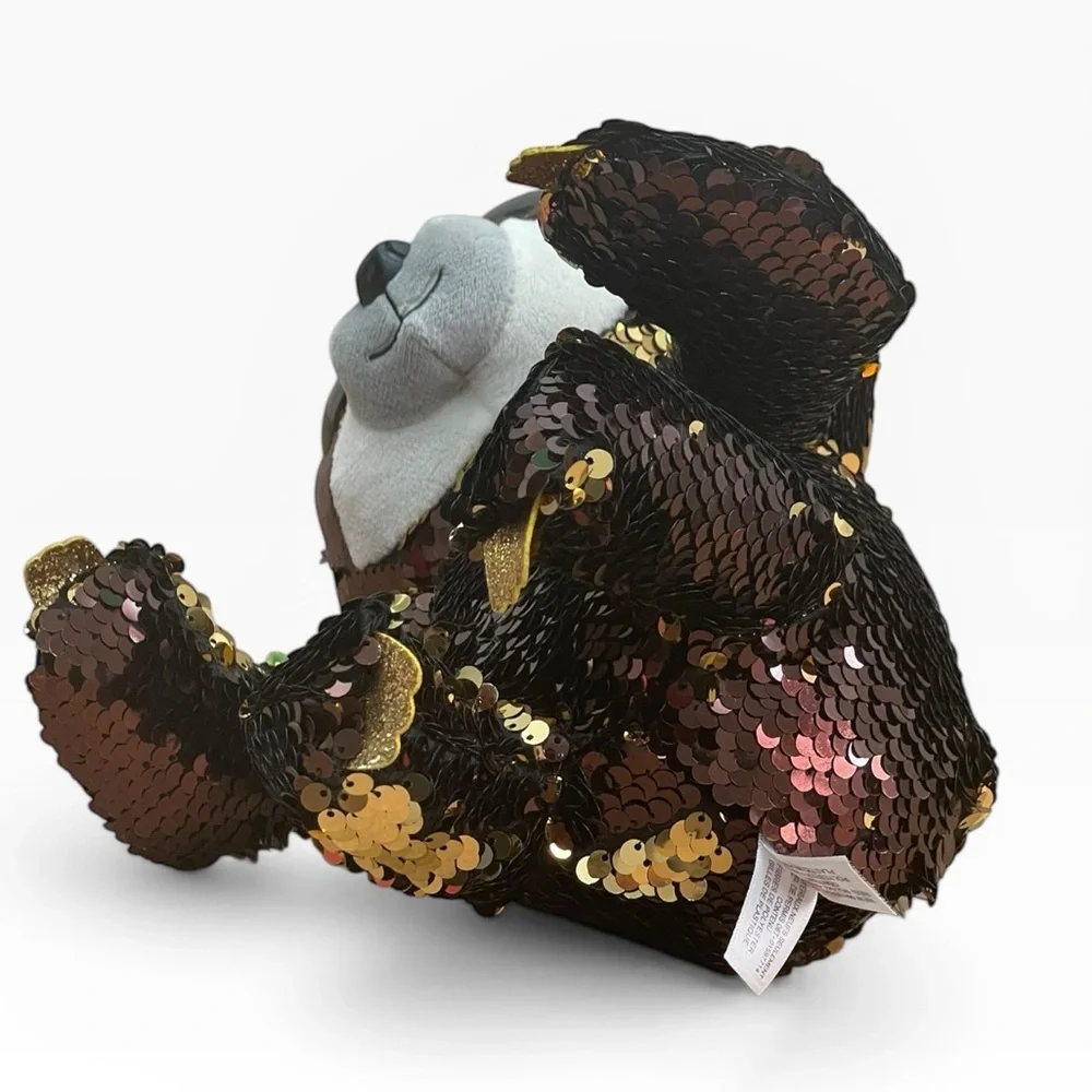 Ty Sequin Sloth Plush Dangler – Brown, Gold, White size: 9” beanie baby
